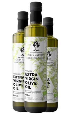 Ol-eve Organic Extra Virgin Olive Oil, Early Harvest, Koroneiki